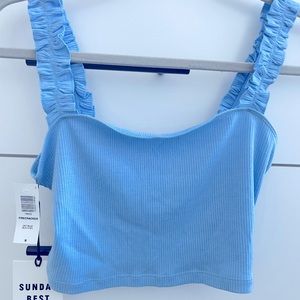 Sky Blue Aritzia Crop Top